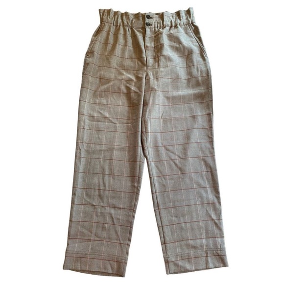 MADEWELL Paperbag Tapered Pants in Glen Plaid Size 10 - Picture 4 of 10